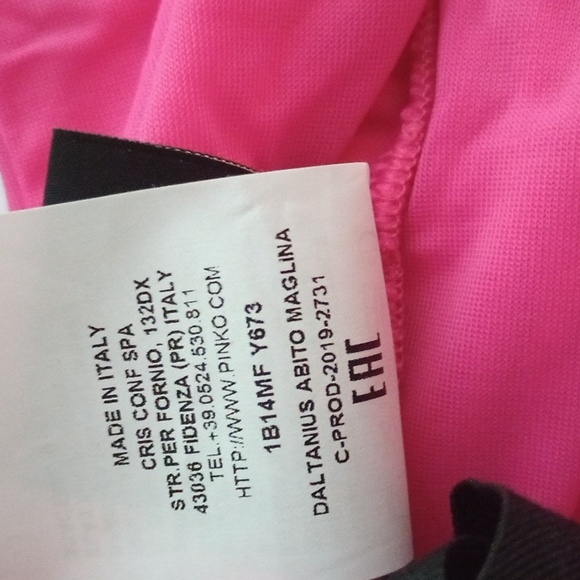 PINKO Daltanius Abito Cocktail Dress in Fuchsia Pink - Picture 7 of 9